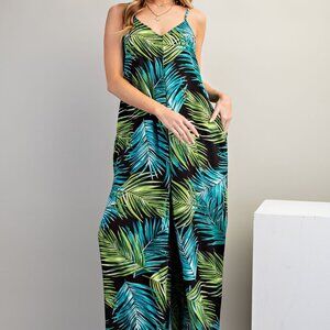 Tropical Paradise Wide Leg Jumpsuit